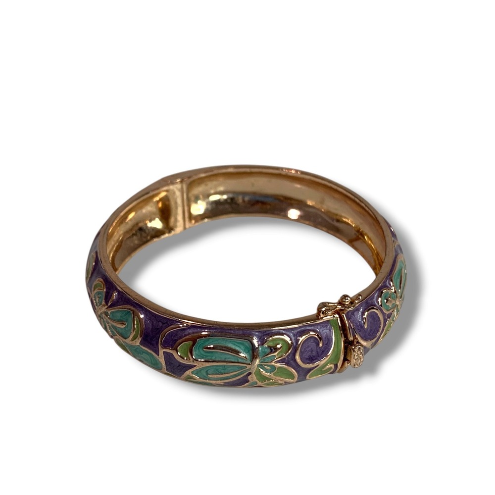 Thomas Kinkade Pools of Serenity Wellness Bangle Bracelet Copper Multicolor